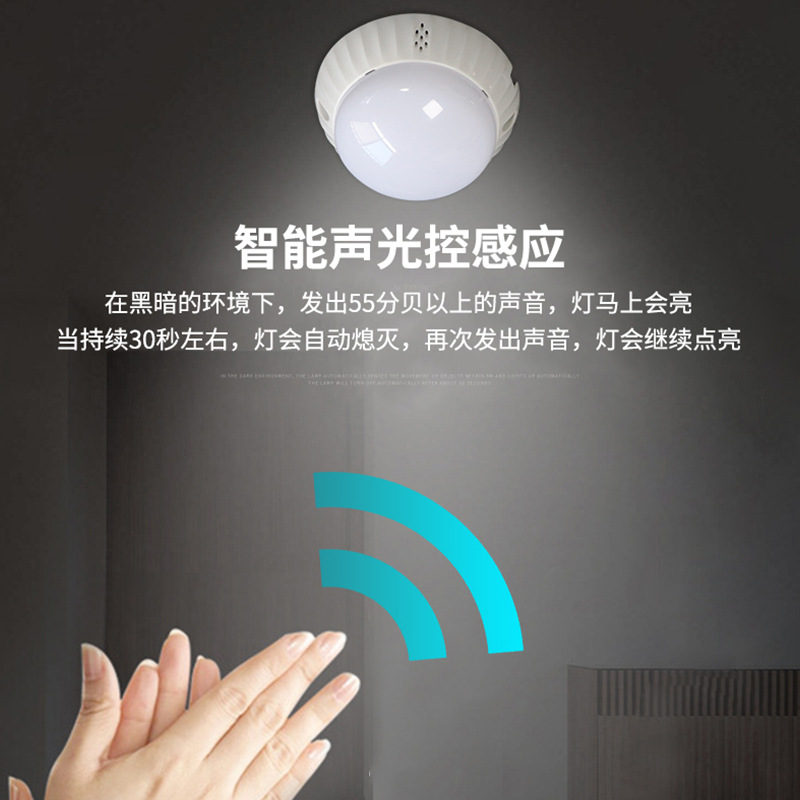 聲控燈led聲光控樓道燈 走廊過道感應燈智能感應聲控吸頂燈點光源
