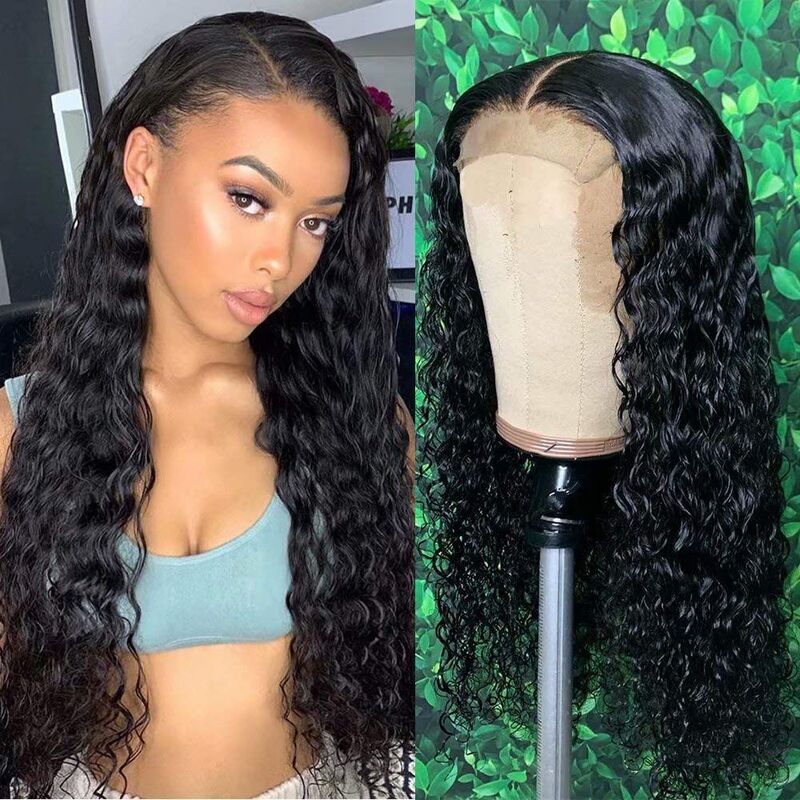 13*4 water ripple water wave waves amazon hot sale real person hair wig human heir curly hair