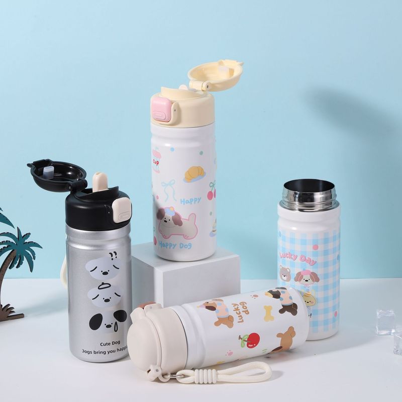 高颜値304ステンレス保温カップ携帯かわいいアニメジャンプカップ家庭用ストレートダブル保温カップ|undefined