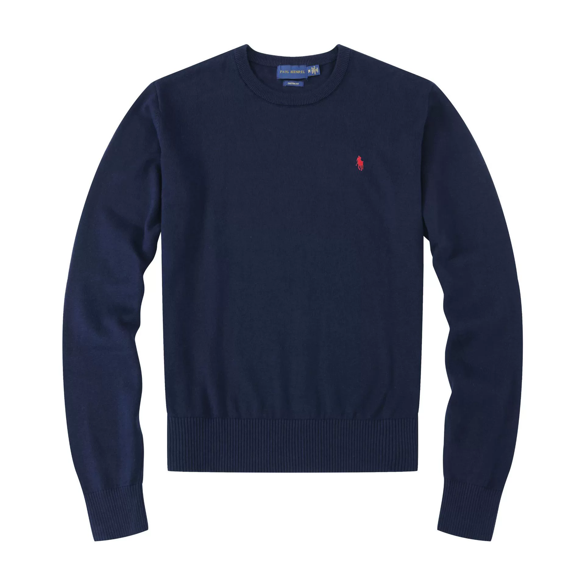 Осенний и зимний новый оригинальный логотип RL Po Po со стандартным свитером мужской повседневный тонкое мужское свитер с круглым вырезом