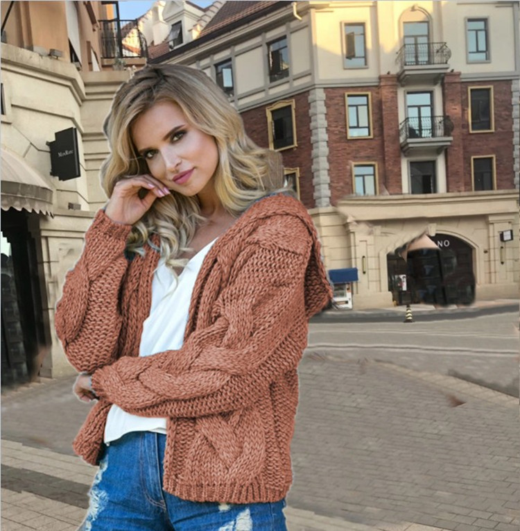 AliExpress Amazon suéter flojo de las mujeres de cuello alto engrosada suéter de invierno cálido abrigo vintage Twist lana gruesa