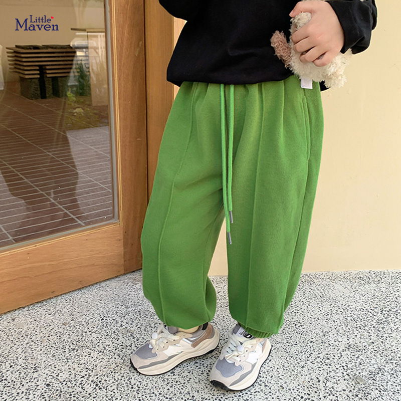Pequeño Maven grueso forrado de lana pantalones de niños europeos y americanos pantalones de invierno cálido pantalones de niños pantalones casuales para el hogar image 7