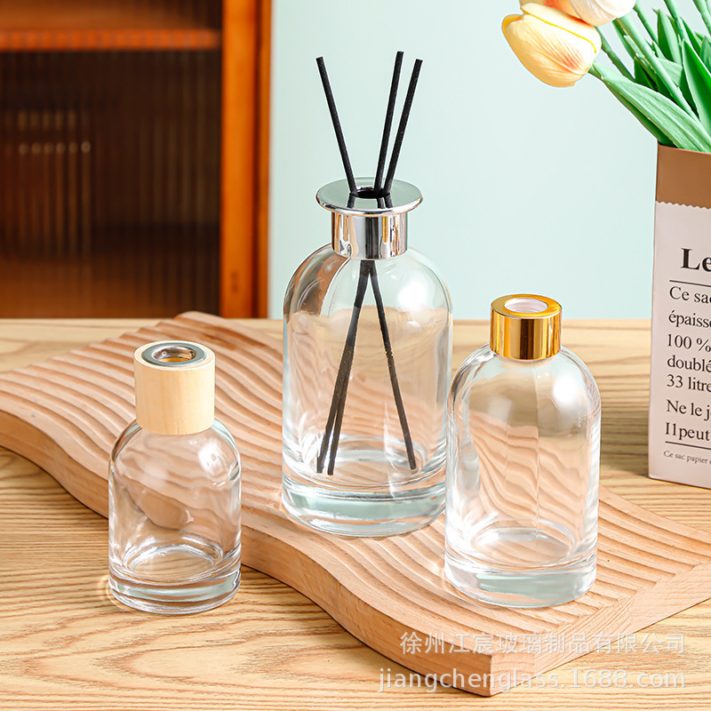 透明藤条干花香薰瓶100ml150ml精油香薰分装瓶吊钟形香氛玻璃瓶|undefined