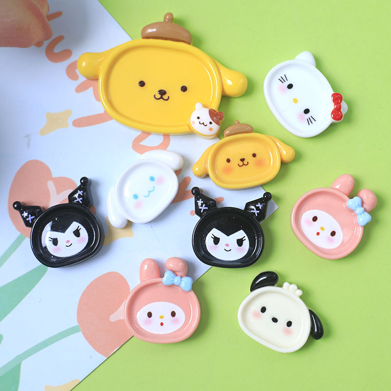 Kit de materiales para manualidades con pegamento de crema, diseño de dibujos animados con nariz pequeña, para decoración de fundas de teléfono, lazos para el pelo y zapatos