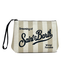 SAINT BARTH 2025新作ストライプキャンバスハンドバッグ女性欧米Clutch Bagダイビングハンドバッグ