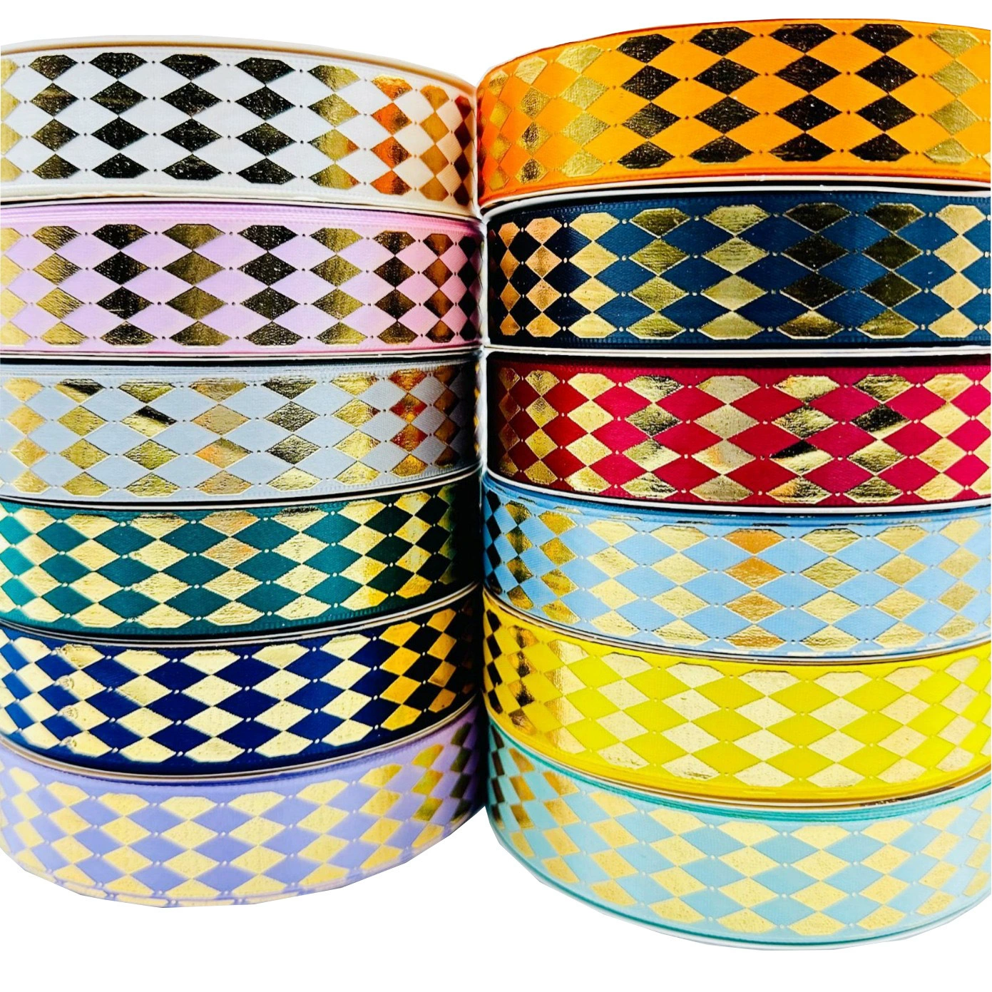 Лента декоративная призматическая золотая шириной 2,5 см для подарочной упаковки, праздничных украшений, DIY и заколок