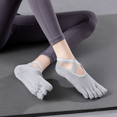 Yoga socks toe socks pure cotton summer cross-strap anti-slip aerial Pilates pink floor socks wholesale