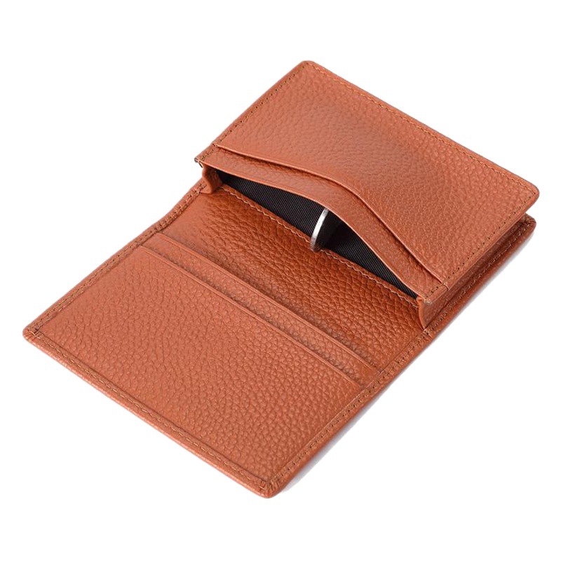 Factory Direct Sale First-Layer Cowhide 2026 Summer New Style Pebbled Genuine Leather Mid-High-End Business Fashion Business Card Holder