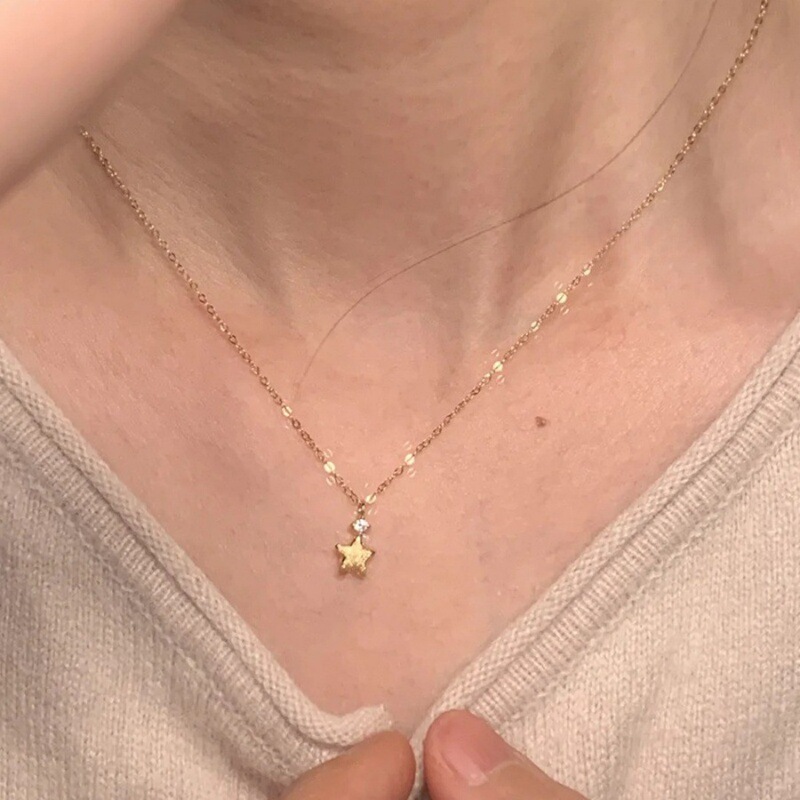 清冷感闪钻锆石项链女925纯银小众设计轻奢高级气质ins锁骨链配饰|undefined