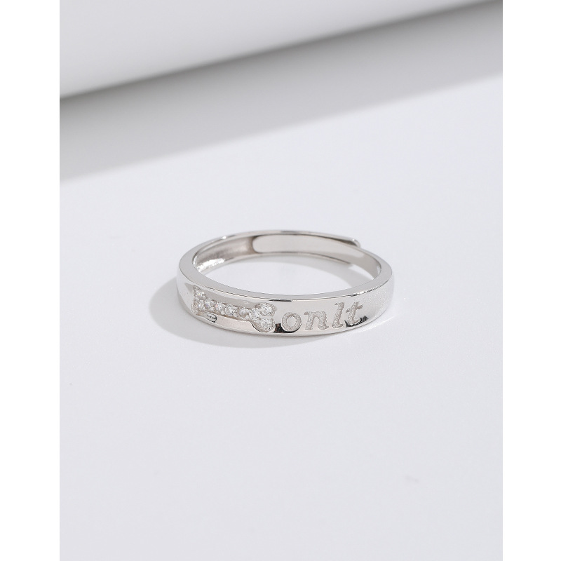 Anillo de pareja anillo de pareja de plata esterlina anillo de moda de diseño de nicho abierto regalo de San Valentín para novia