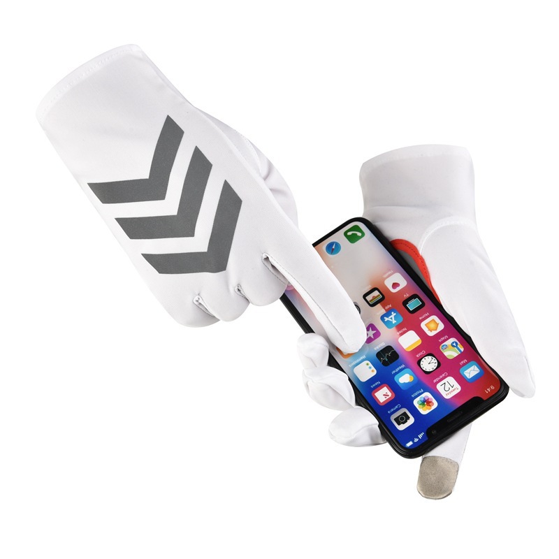 Guantes de servicio delgados de verano reflectores de dedo completo de hielo transpirable guantes de patrulla de etiqueta de tráfico