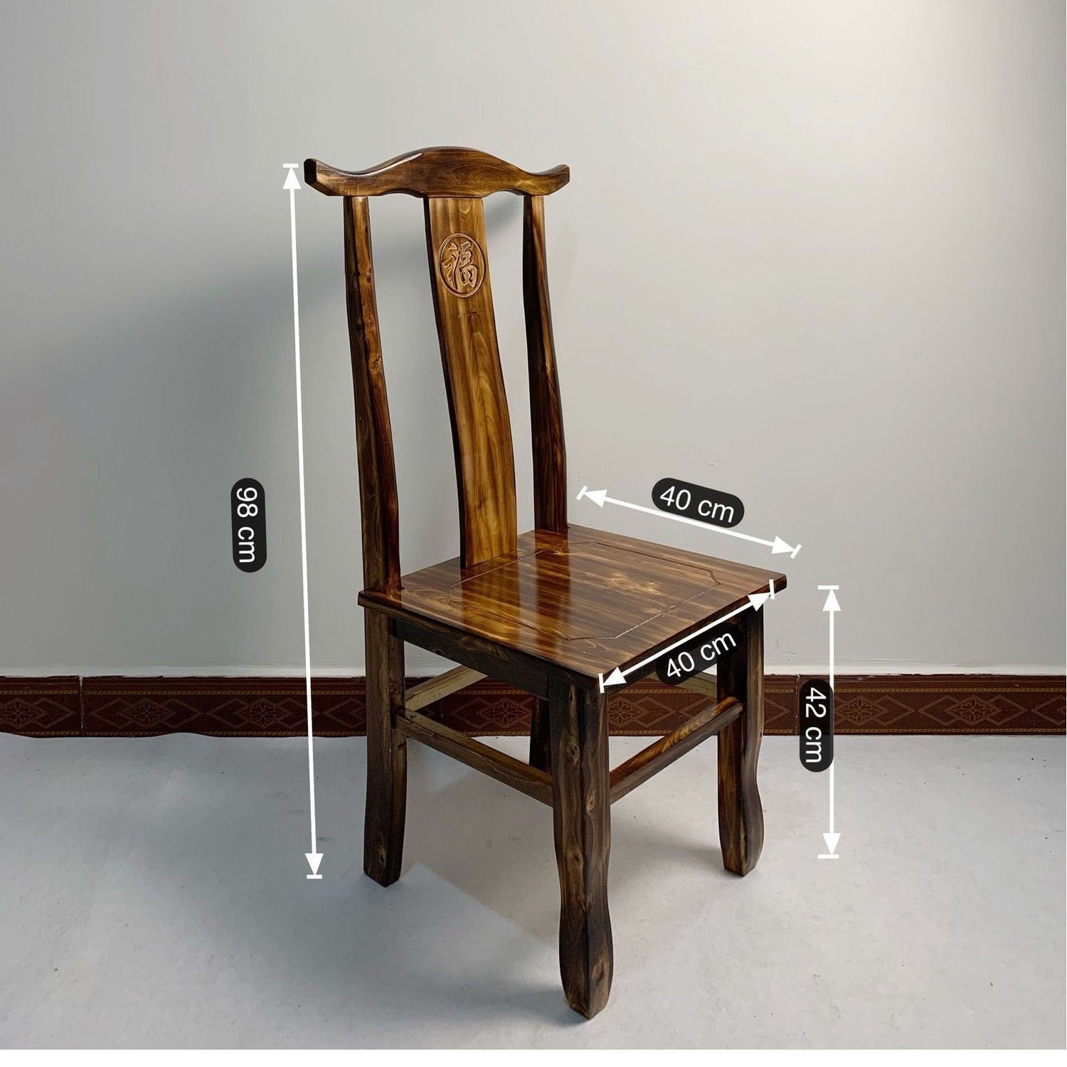 New Chinese Style Mortise and Tenon Chair Solid Wood Dining Chair Backrest Chair Modern Home Solid Wood Chair Simple Hotel Restaurant Dining Table and Chairs