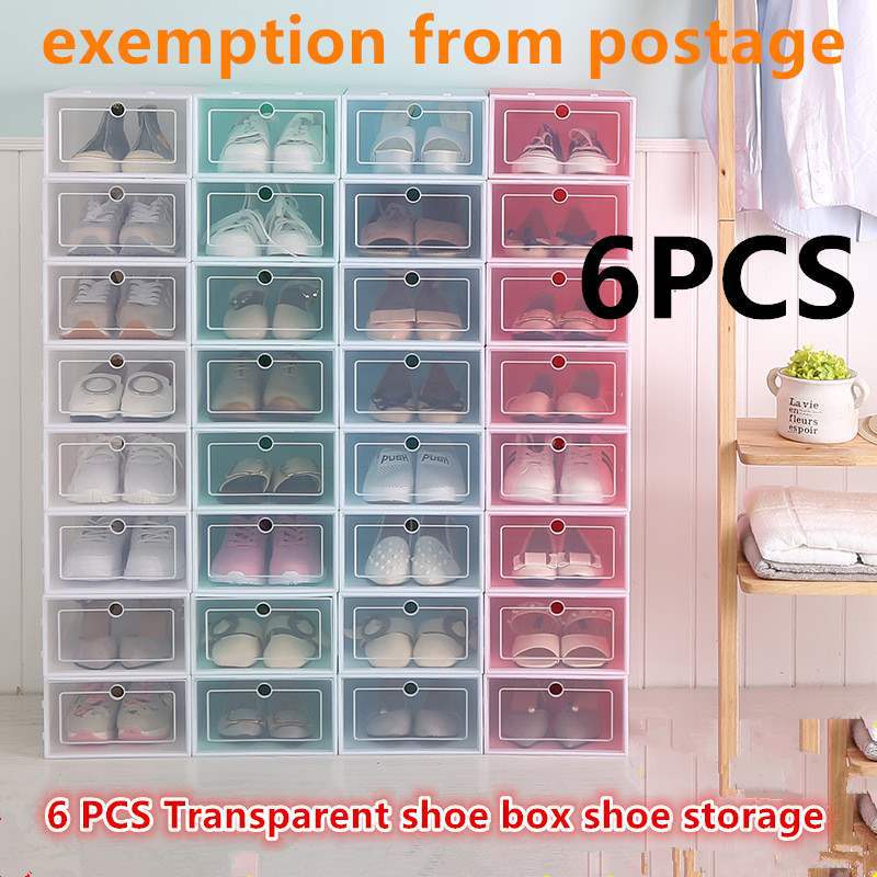 6 PCS Transparent shoe box shoe storage...