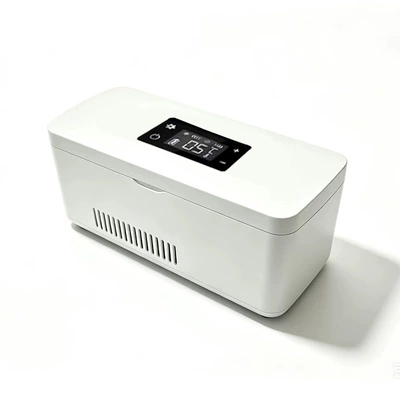 Home-use car insulin cooler, rapid cooling, portable, removable, rechargeable car mini-refrigerator (Soyuducular)