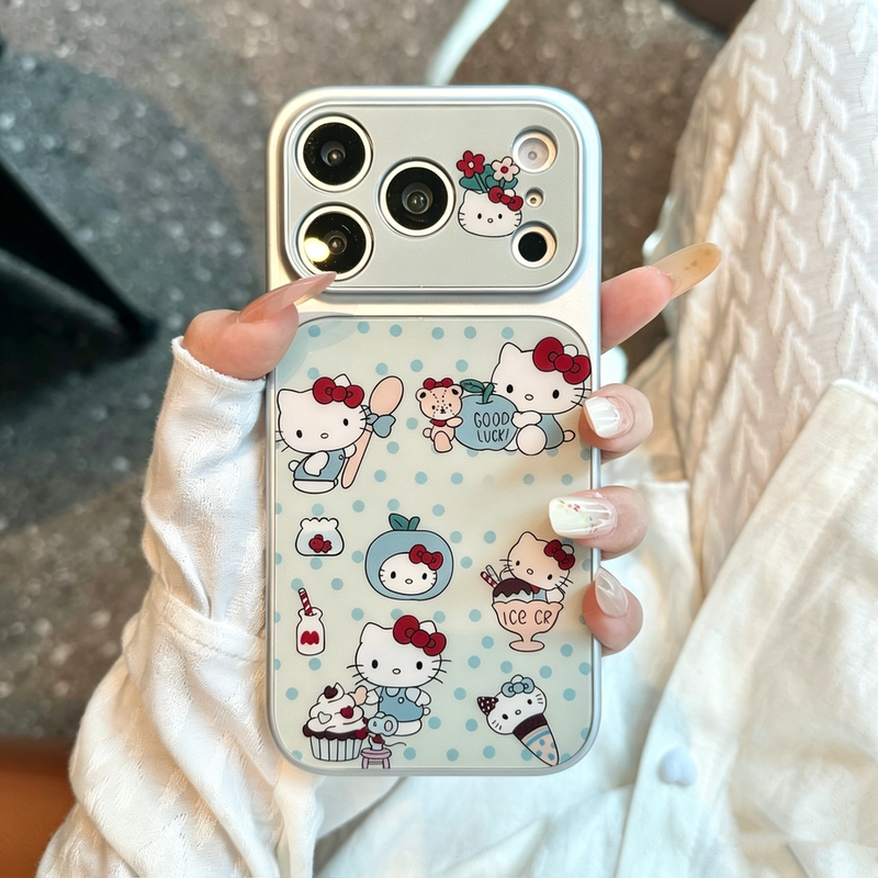 Sweet and Cute Mint-Colored Kitty Cat Case That Instantly Enlarges the Window, Suitable for Apple 17 Phone Case iPhone 16 Pro