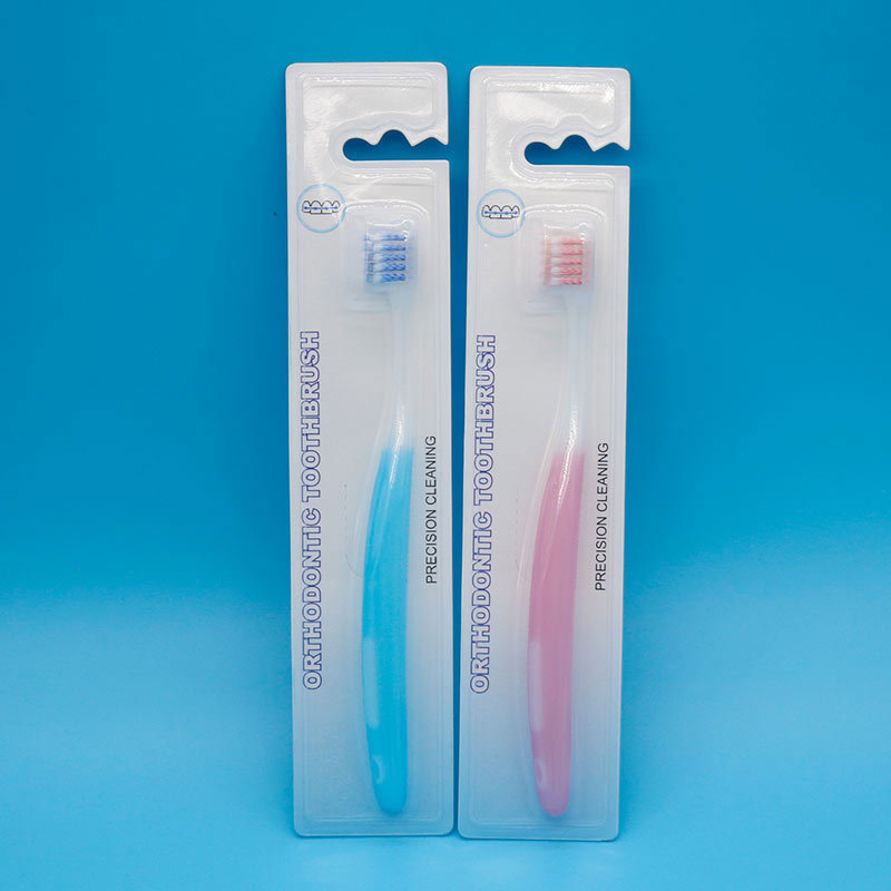 Ortodoncia cepillo de dientes tirantes pelo suave cabeza pequeña cepillo de dientes para los dientes ortodoncia corrección cepillo de dientes tirantes limpieza cepillo de dientes
