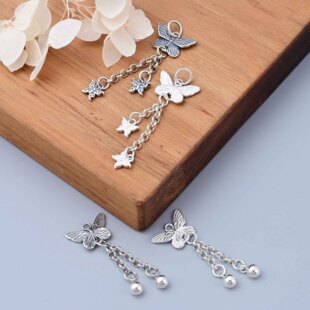 S925���y�������Kβ朒�� ����ʽ�ڰ����z����С����DIY�ֹ����
