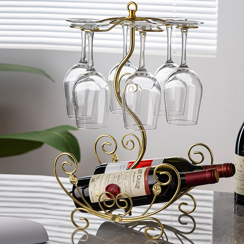 Red Wine Rack Household suit Goblet Inverted Storage Rack Wine Cabinet Decorative Ornaments Red Wine Bottle Rack Display Shelf