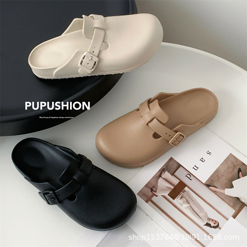 Lightweight Birkenstock Shoes for Women, Summer Outdoor Wear, Fashionable and Versatile, Eva Ultra-Soft Thick-Soled Flat Clogs with Arch Support