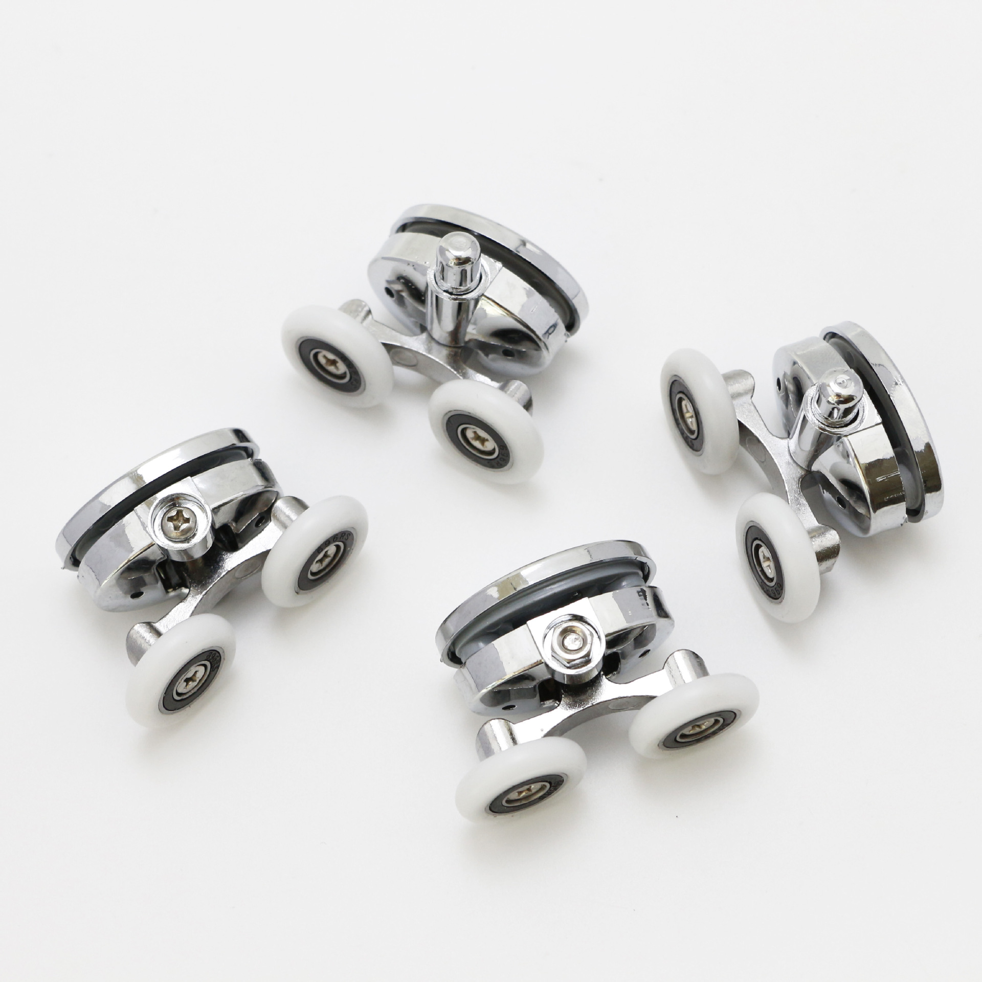 厂家供应 ABS淋浴房电镀双孔轮 移门滑轮木门配件轮静音吊滑轮