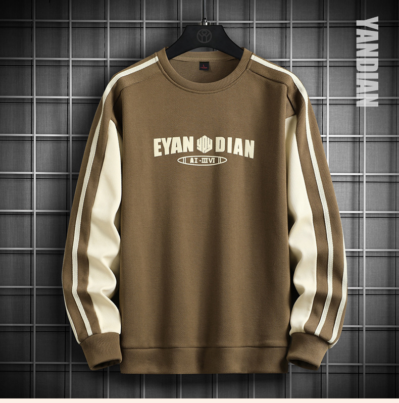 Sweatshirt 2024 autumn new versatile Korean version trendy long sleeved t-shirt plus size M-8XL base shirt men's top_voghion.com