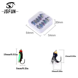 毛毛虫饵10个/盒飞饵金属亮片路亚仿生苍蝇铁片渔具跨境批发假饵
