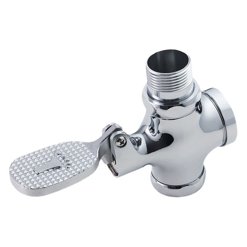 Все медный донный клапан Школьный инженерный Туалет Ножной промывочный клапан Общественный Туалет Четырехходовой донный клапан