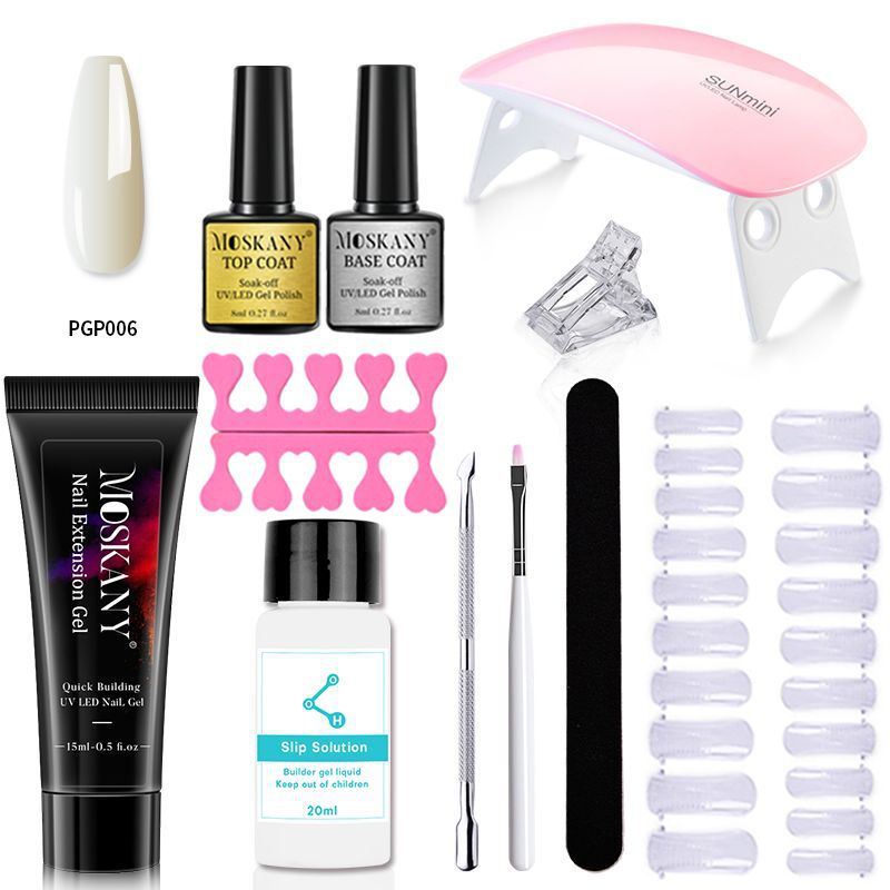 Cross-border Hot Sale 15ml Nail Extend Glue suit Paperless Extend Glue Nail Lamp suit Nail Glue Home