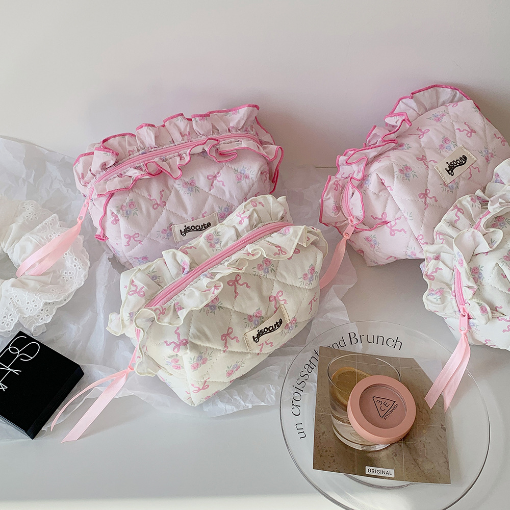 179g Weight Pencil Case Stationery Type 1 Piece Quantity Class, Learning, Graduation Occasion Cotton, Polyester Material Bow Knot Pattern Korean Style Style Bow Knot Cotton Polyester Class Learning Graduation Korean Style Pencil Case 1