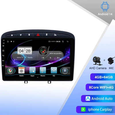 Peugeot 408 Android Large: DVD Navigation - octa-core-4g64gb-carplay-wifi4g