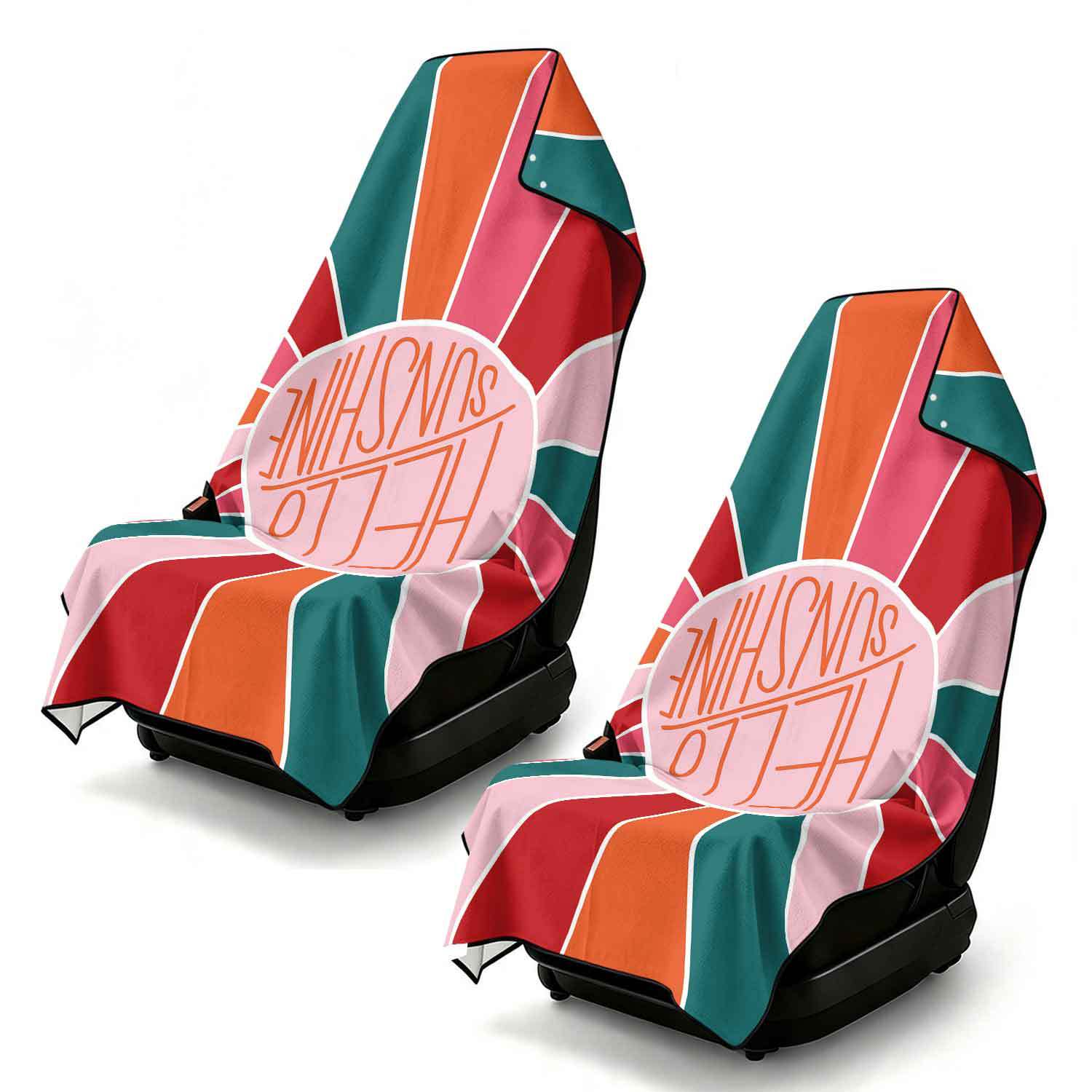 2-piece dual-use car seat cover, ultra-fine fiber, can be used as a beach towel, printed car protective seat cover 13