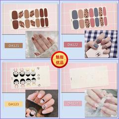 DA網紅指甲貼紙全貼防水美甲貼片免烤簡約風美甲貼甲油膠膜批發