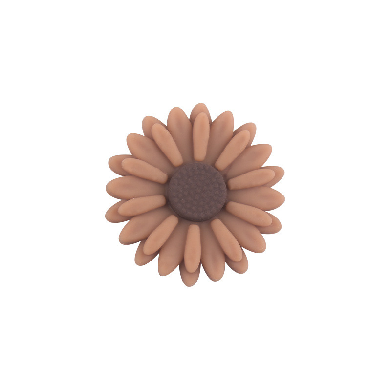 22mm bebé suministros dibujos animados Margarita cuentas de silicona DIY creativo chupete cadena mordedor pulsera accesorios juguete