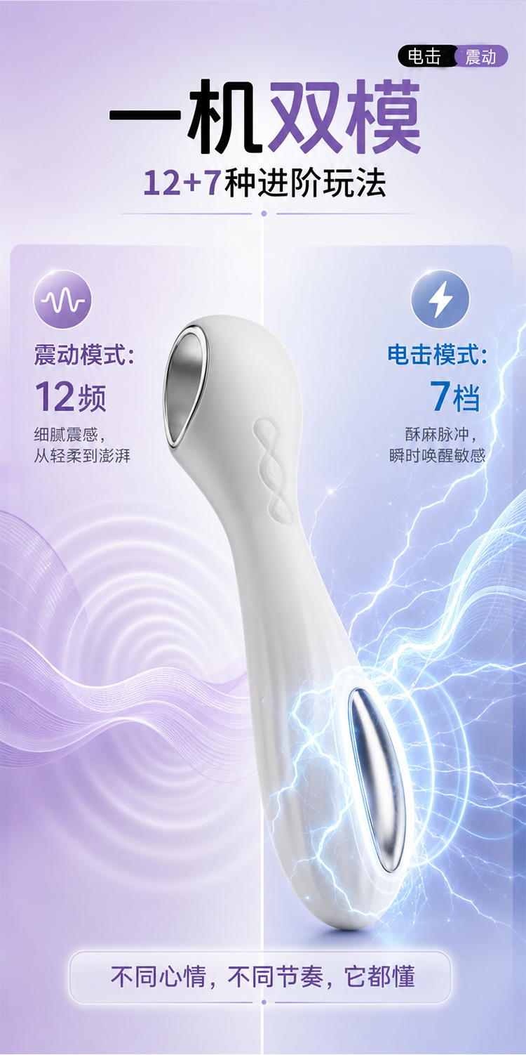 Electric Massage Wand for Women, ABS Body, Button Control, White — detail image 3