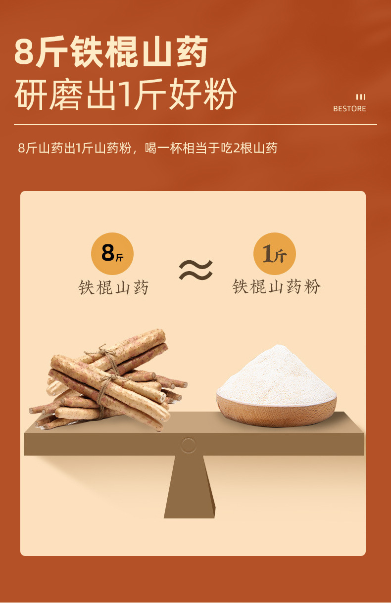 Wenxian Iron Stick Yam Powder 180g Authentic Huai Shan Yao Meal Replacement Pure Chinese Yam Powder specifications