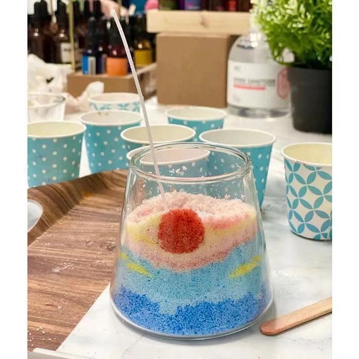 亚马逊爆款Sand powder candle 砂粉蜡烛diy沙画蜡烛彩色香薰沙蜡|undefined