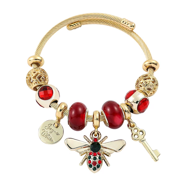 SL1002 Red Dragonfly Golden Bracelet