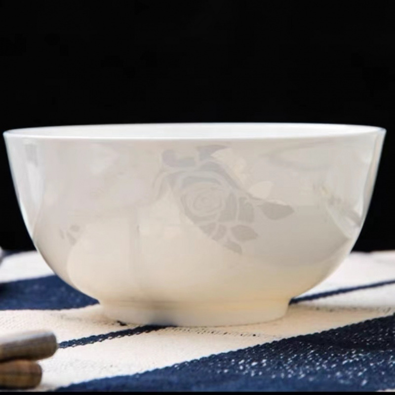 Cuencos caseros Jingdezhen hueso porcelana cubiertos platos platos platos de rosa blanca cubierta de cocina simple microondas