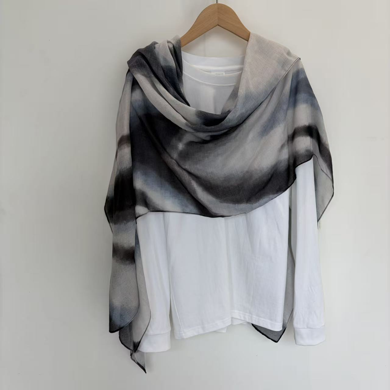 Federgrids cross-border best-selling printed headscarf, ethnic-style shawl, high-end marble print ethnic scarf, silk scarf