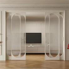 法式复古推拉门老铁门三联动钛镁合金卫生间厕所门阳台吊轨厨房门