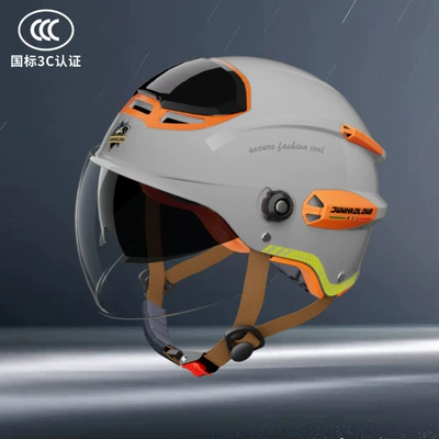 Unisex, All-Season Safety Helmet, Half – Motosiklet kaskı (dəbilqə) - gray-double-mirror-top-ventilation-one-size-fits-all54-62cm