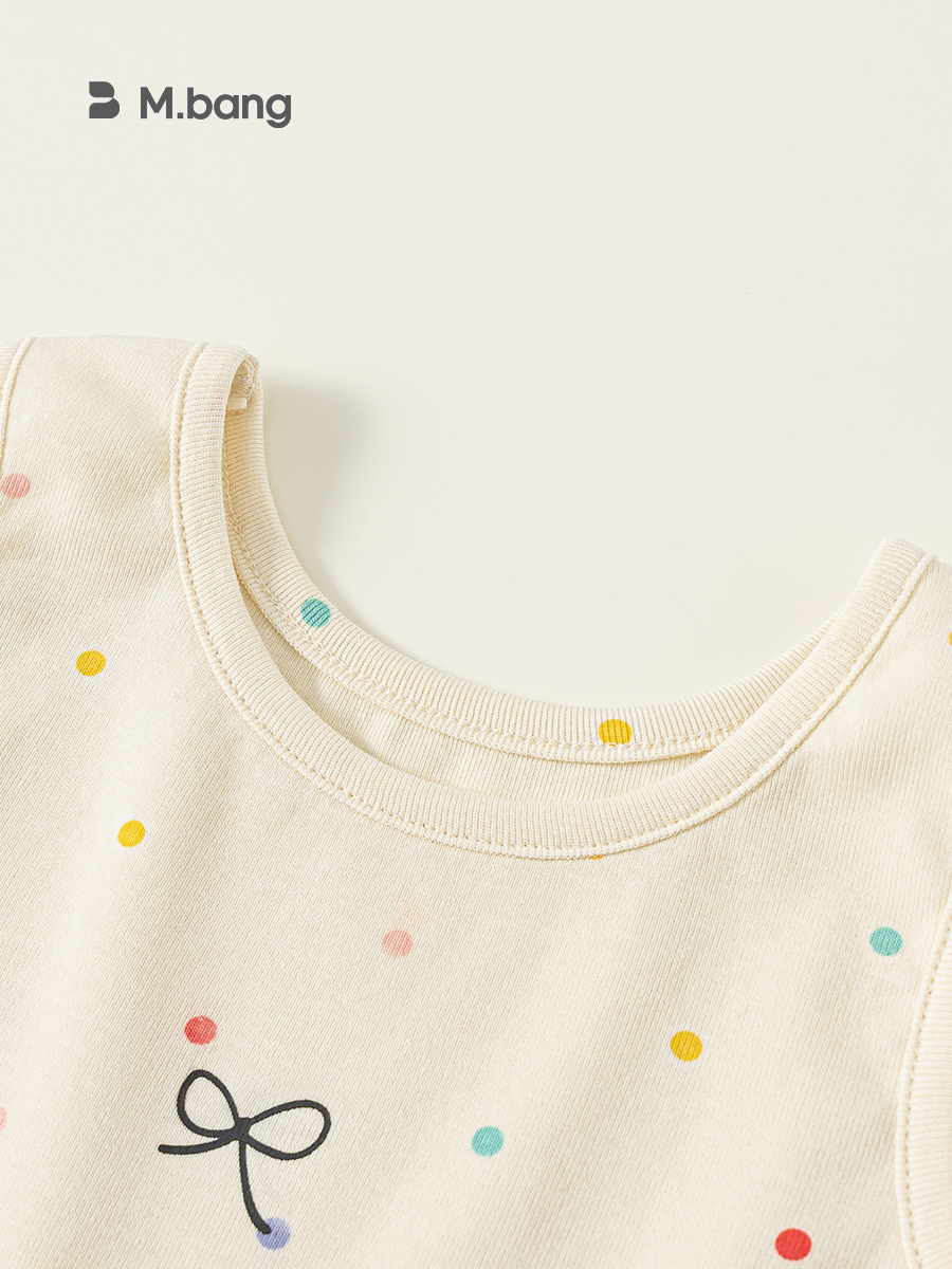 Youbao ropa para niños verano nuevo estilo ropa para niños tops de moda chaleco con lazo color lunares camiseta camisola para niñas