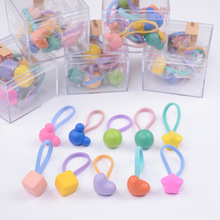 韩版儿童糖果色小皮筋发绳10条盒装宝宝扎头发高弹力不伤发头绳