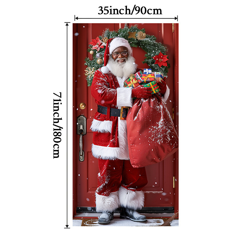 Lámparas de color de Navidad cubierta de tela decoración puerta de poliéster de alta densidad tela de fondo de Año Nuevo fiesta de puerta de entrada amueblado tapices