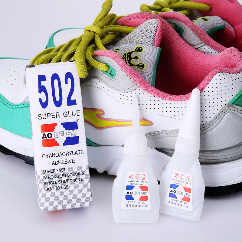 Venta al por mayor de pegamento fuerte 502 para zapatos de oficina pegamento instantáneo especial 8g en caja, productos de piso, adhesivo líquido de secado rápido