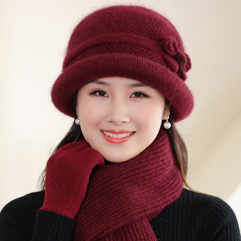 Demi-season elite fashionable elegant solid color keep warm knitted…