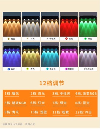 【新款高亮】太阳能射灯家用氛围洗墙灯户外围墙装饰花园庭院布置