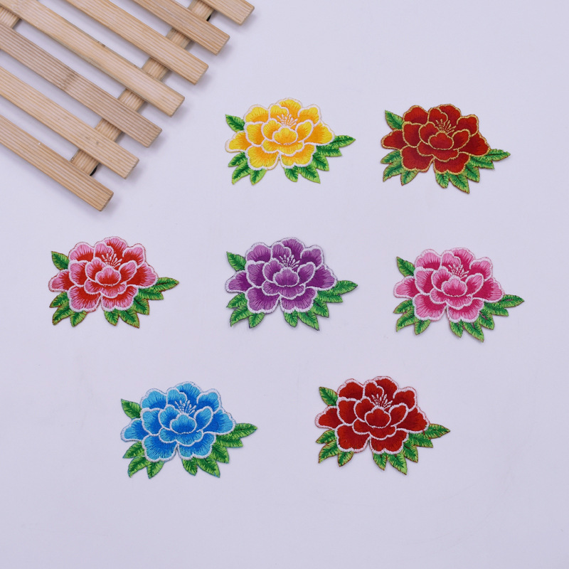 新品 DIY材料辅料古装礼服戏曲民族刺绣布贴补花 6051#烫花 小号