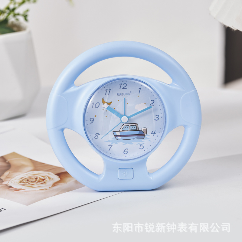 Fábrica directa de dibujos animados con luces nocturnas volante despertador para niños y estudiantes relojes especiales lindos silenciosos despertadores en línea