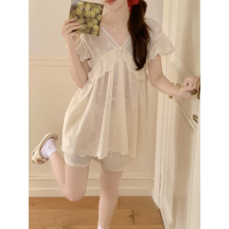 (Cross-border trading), cute lace pijama, set, lace dress